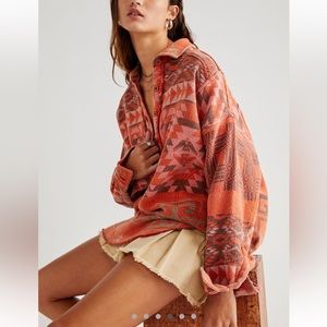 Free People Arizona Sky Pullover Aztec Tribal Desert Western Sweater